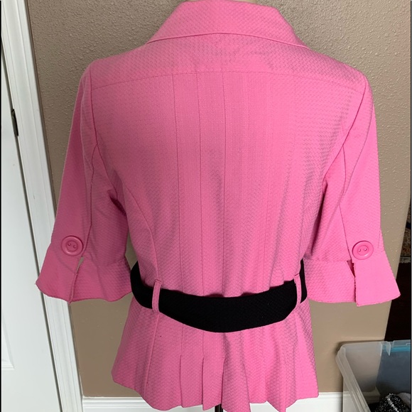 Sunny Leigh hot pink blazer with belt - Size 8 - Picture 2 of 3
